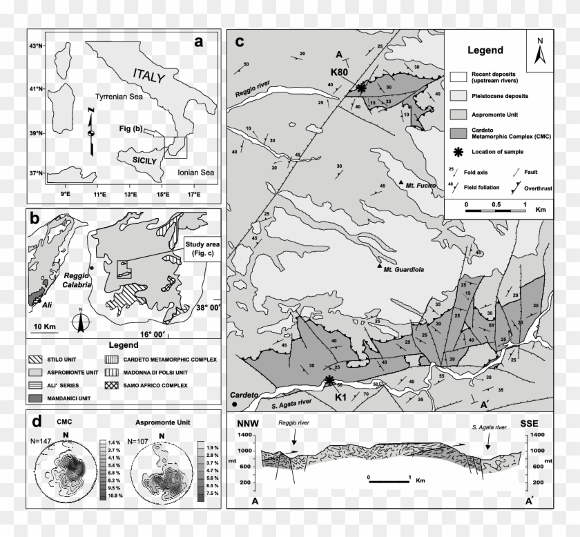 A) Sketch-map Of Aspromonte Massif In Southern Italy - Map Clipart #5803009