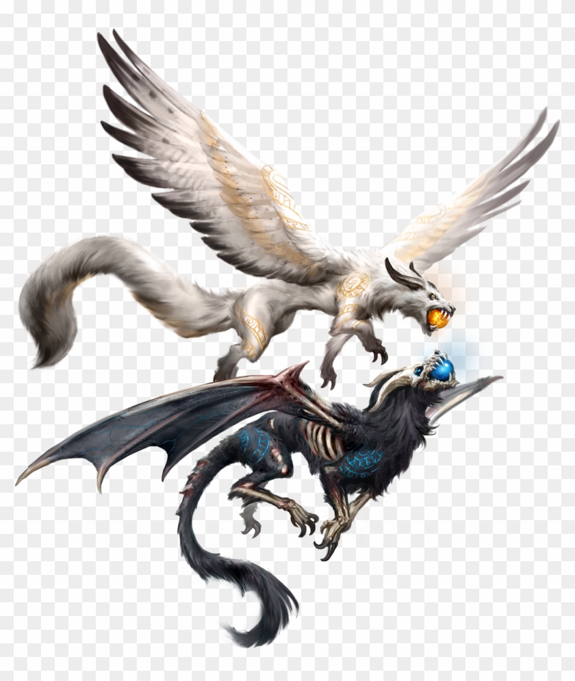 Lupine Siblings - Skoll And Hati War Dragons Clipart #5803071