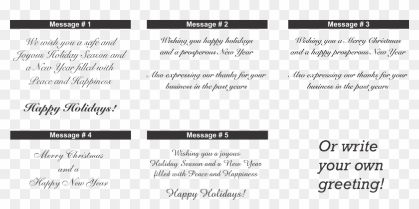 What To Write In A Holiday Greeting Card Greetings - Business Christmas Card Note Clipart