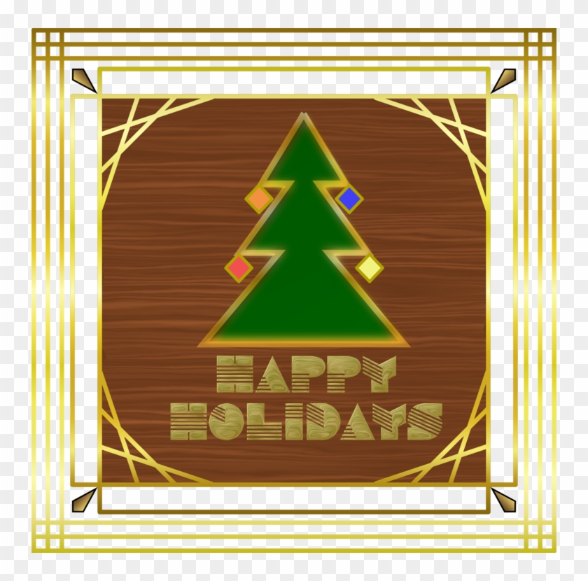 Art Deco Playing Card Holiday Computer Icons - Christmas Tree Clipart