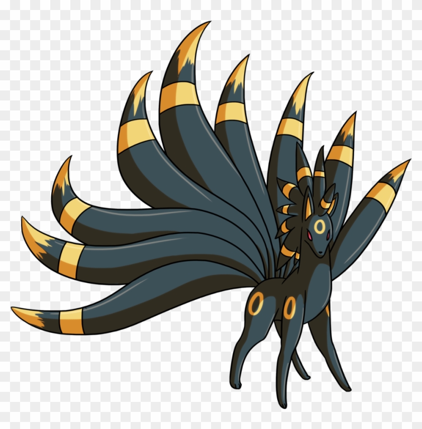 #pokemon #fusion #pokefusion #ninetails #umbreon #freetoedit - Pokemon Ninetales And Umbreon Clipart #5804095