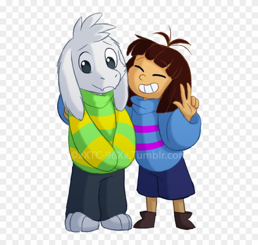 Decided To Add A Third Picture To An Older Drawing - Endertale Frisk And Asriel Clipart
