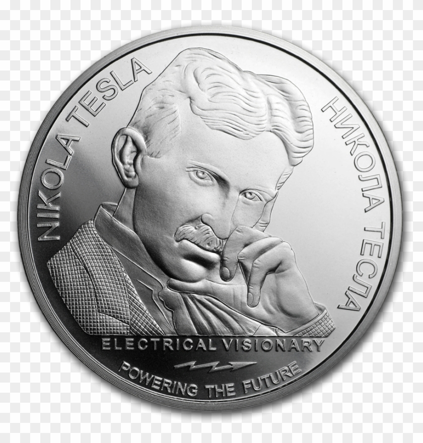 2019 Serbia 1 Oz Silver 100 Dinar Nikola Tesla - Mercury 1 Oz Silver Round Clipart #5805624