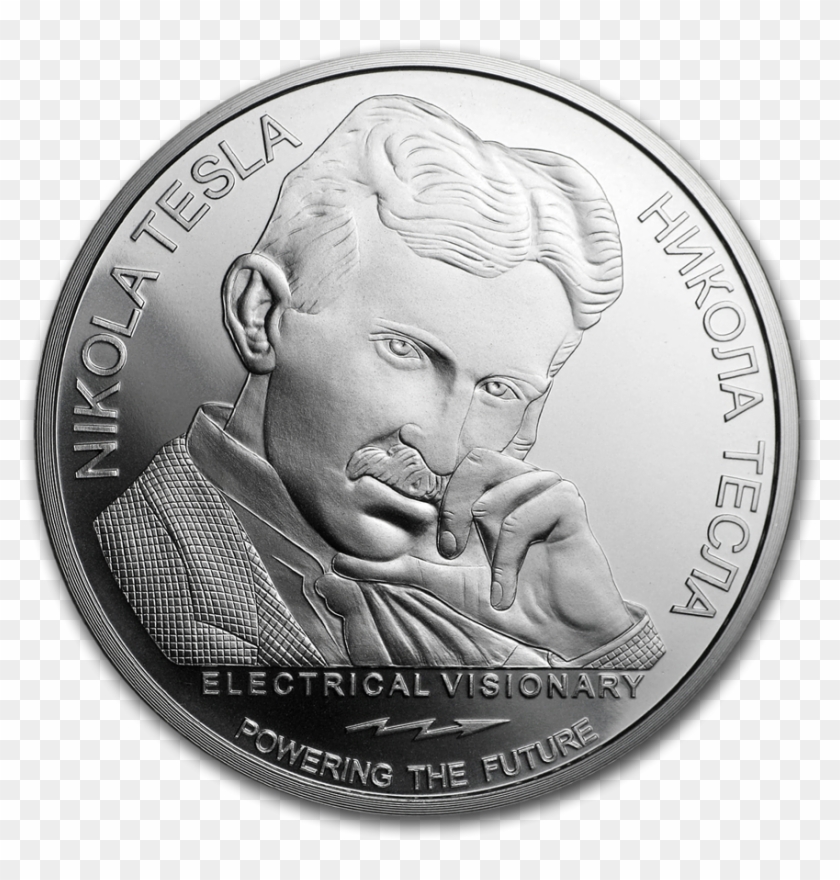 2019 Serbia 1 Oz Silver 100 Dinar Nikola Tesla - Mercury 1 Oz Silver Round Clipart