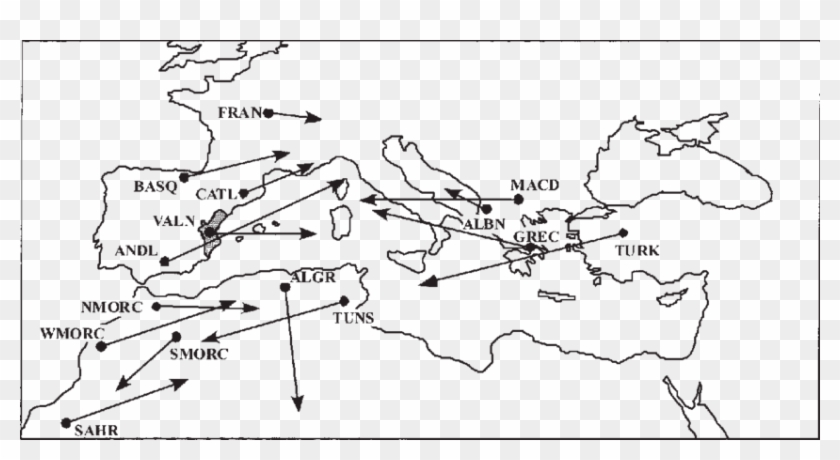 Matrix Fitting Of Geographic And Genetic Coordinates - Map Clipart #5807724
