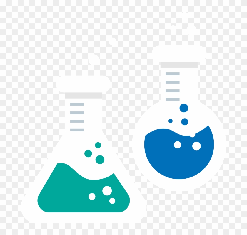 Flasks Or Lab Test Tubes Flat Icon Vector Clipart