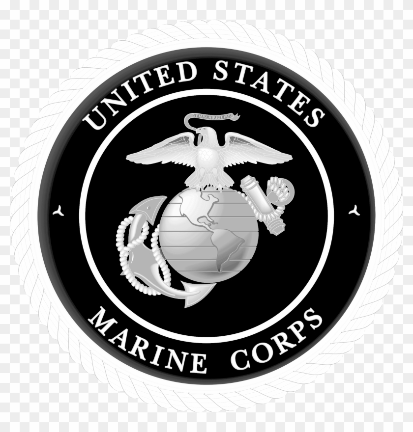 Usmc Logo Black And White - Marine Corps Seal Svg Clipart