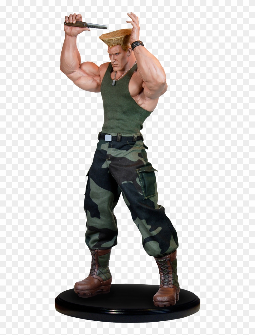 Guile Mixed Media Statue - Guile Street Fighter Png Clipart #5809643