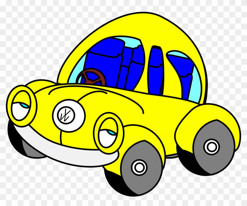 Beetle Car Sleepy Funny Yellow Png Image - Vw Beetle Yellow Cartoon Clipart #5809702