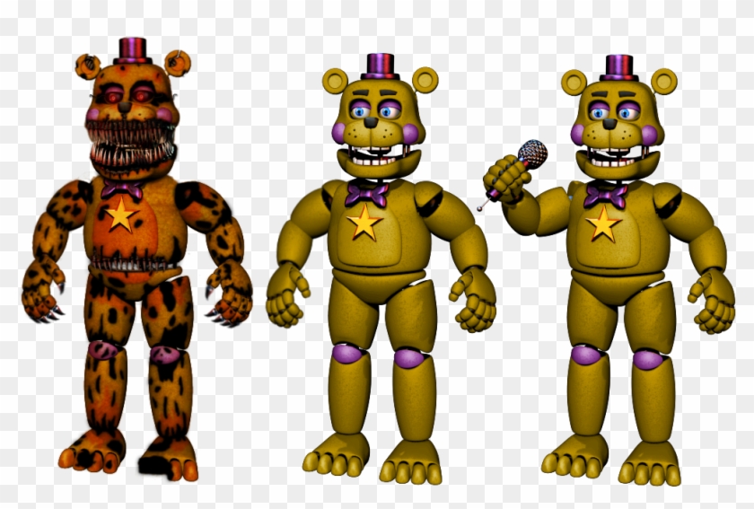Edit Rockstar Nightmare Fredbear , Png Download - Fnaf 6 Rockstar Freddy Clipart