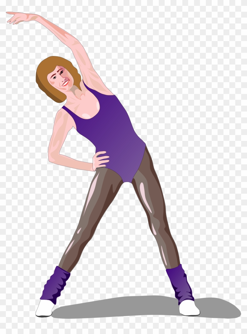 Girl Stretching Drawing - Exercise Clip Art - Png Download