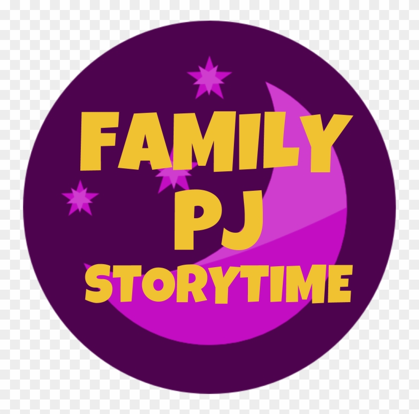 Dark Purple Circle With The Words "family Pj Storytime" - Circle Clipart #5811683