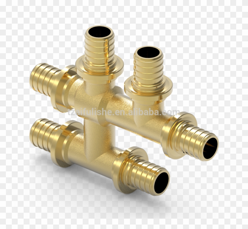 Rehau Six Way Fittings Brass Pex Pipe Fittings - Tap Clipart