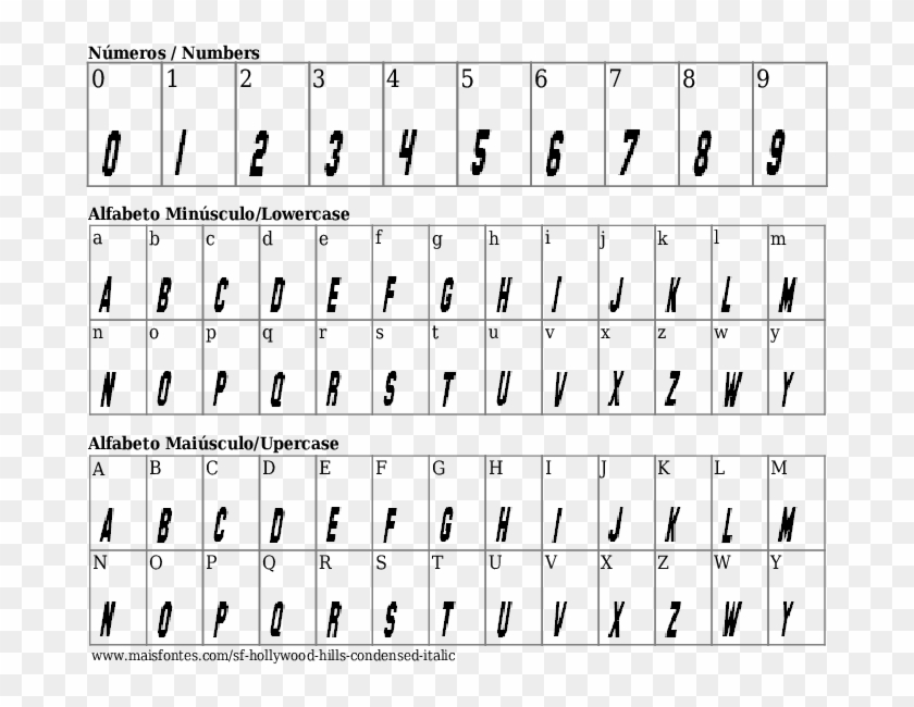 Font Details Sf Hollywood Hills Condensed Italic - Font Clipart