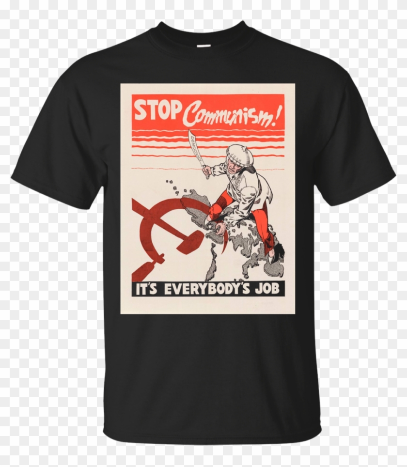 Vintage Poster Stop Communism Retro Apparel - Kids Gamer Shirt Clipart #5814733