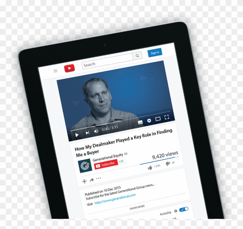 Ipad-youtube - Tablet Computer Clipart