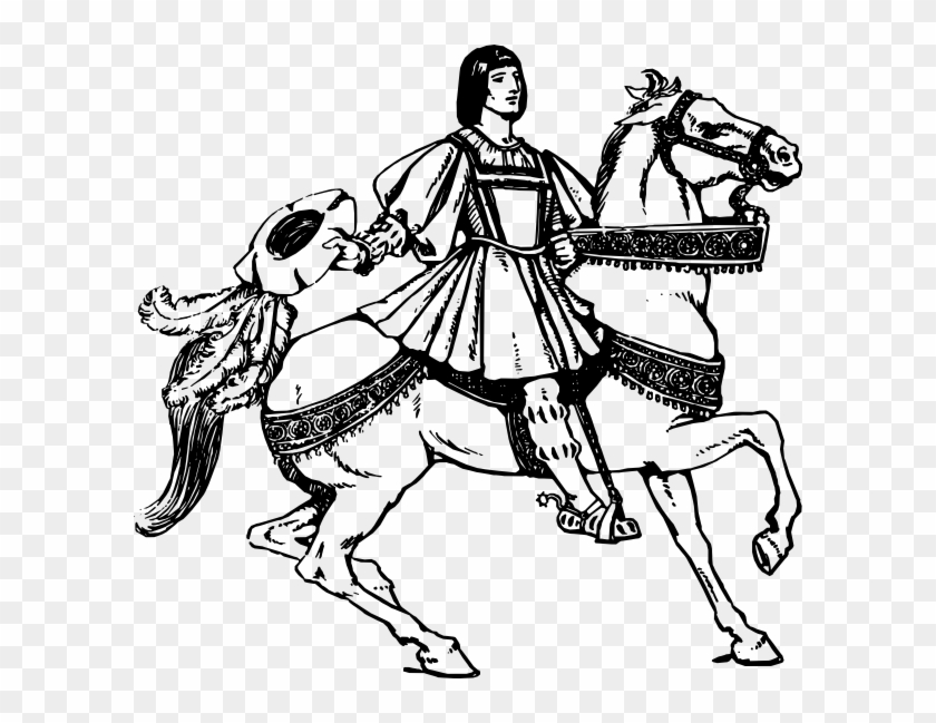 Middle Age Warrior On Horse Clip Art At Pngio - Horseman Clipart Transparent Png