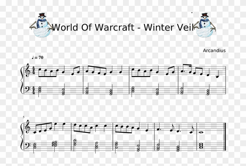World Of Warcraft - Sheet Music Clipart #5816959