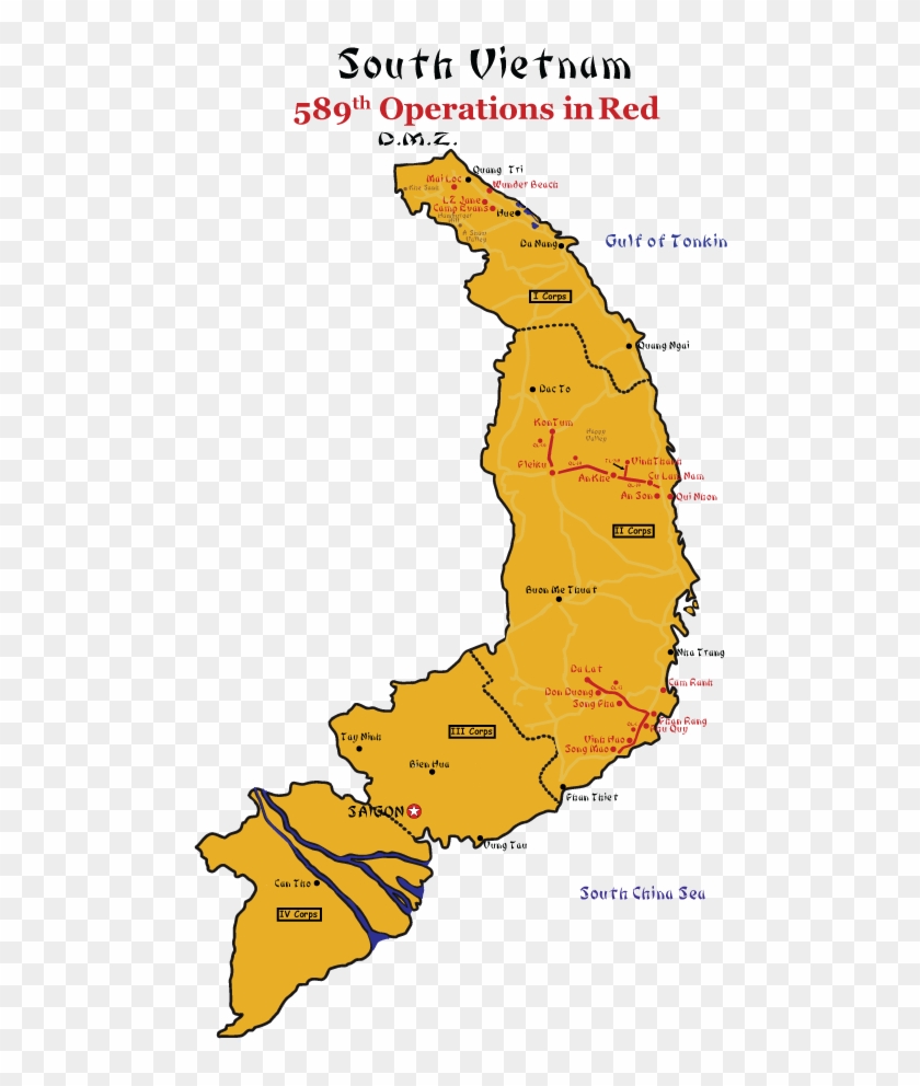 Click On The Vn Map Below For More Details Of The 589th's - High Resolution Vietnam Map Clipart