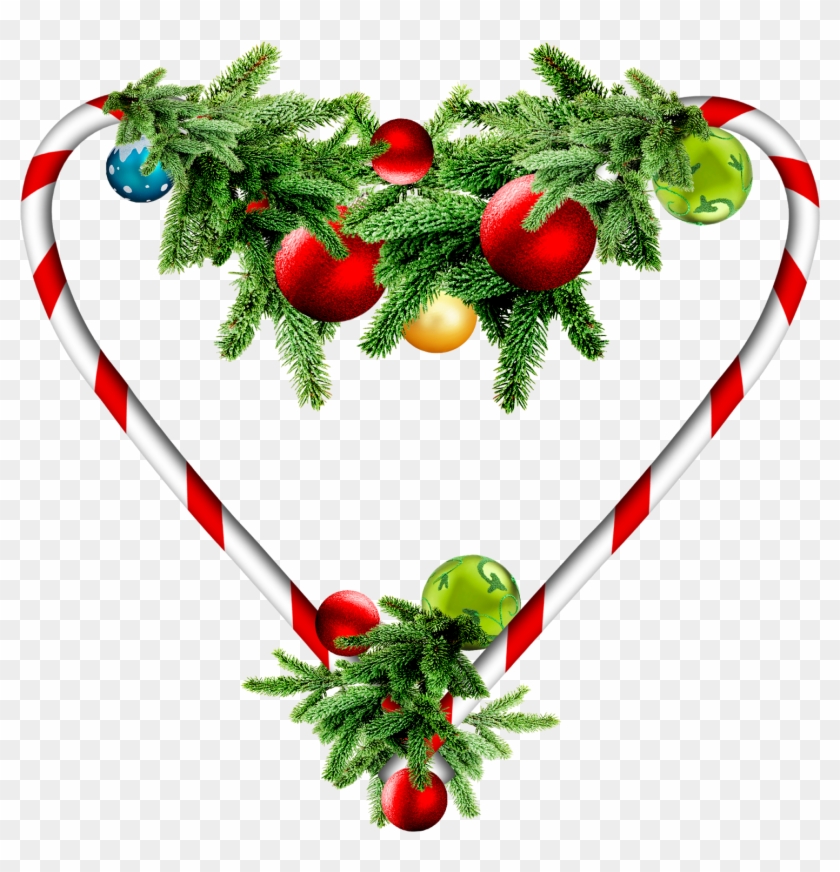 Adornos Con Corazón Para Navidad - Love Christmas Png Clipart