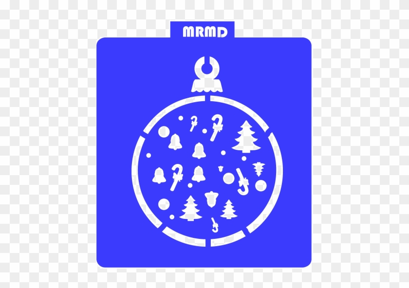 Stencil Bola De Navidad Con Adornos - Circle Clipart #5820374