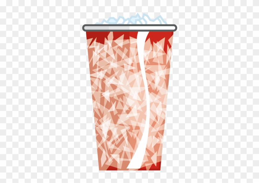 Un Poco De Soda Fría En Un Vaso De Papel Lleno De Hielo - Vase Clipart