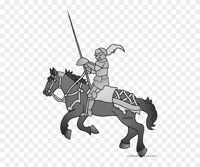 Knight On Horses Vector Clipart #5822195