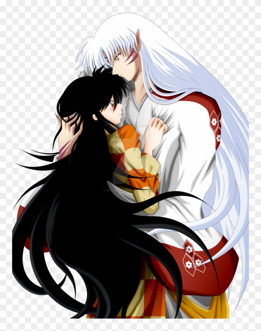 Rin And Sesshomaru's Hug From Inuyasha - Sesshomaru Png Deviantart Clipart