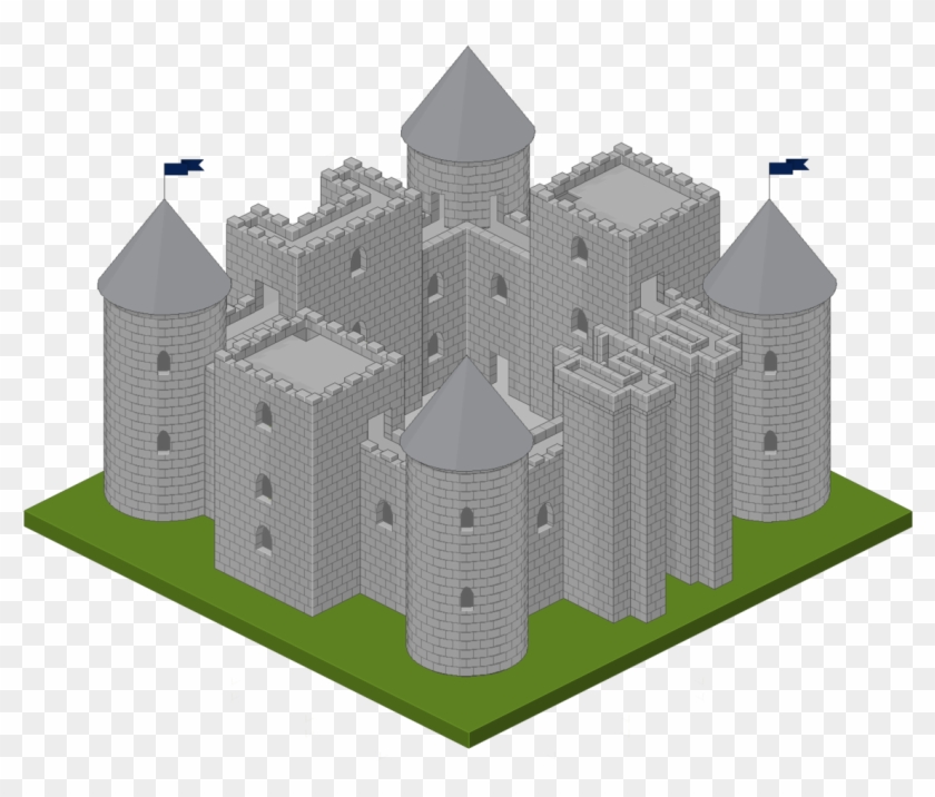 Carlasegura Illustrations Medibang - Isometric Pixel Art Castle Clipart #5822615
