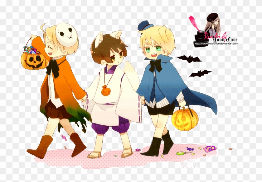 Anime, Aph, Halloween, Hetalia, Aph America, Aph England, - Hetalia Halloween Japan Clipart