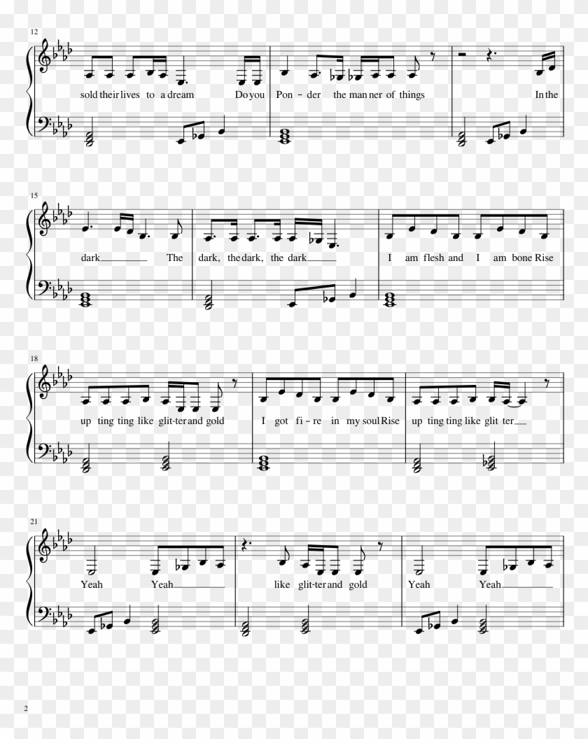 Glitter And Gold Sheet Music 2 Of 4 Pages - Glitter And Gold Barns Courtney Sheet Music Clipart