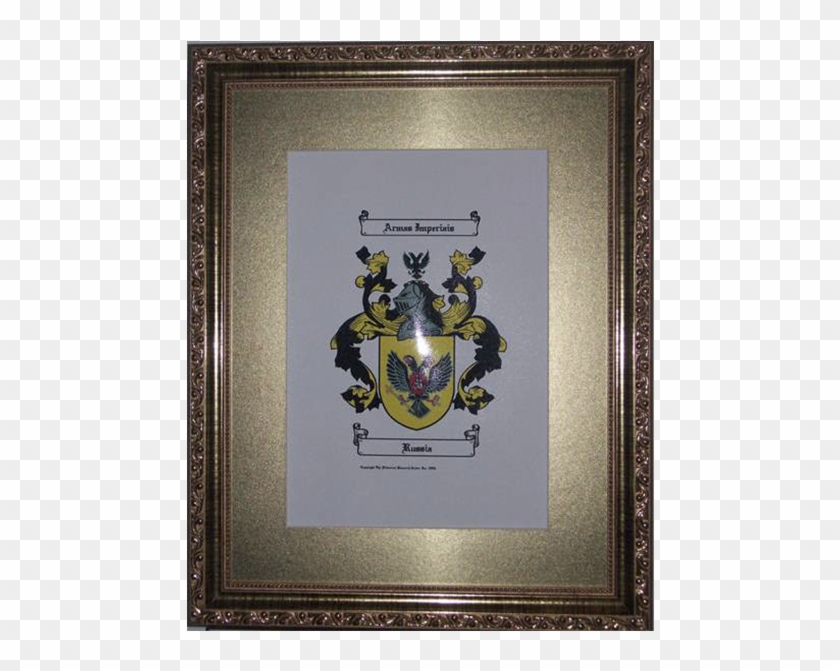 Brasão Impresso Com Moldura 288 Dourada - Beeson Coat Of Arms Clipart