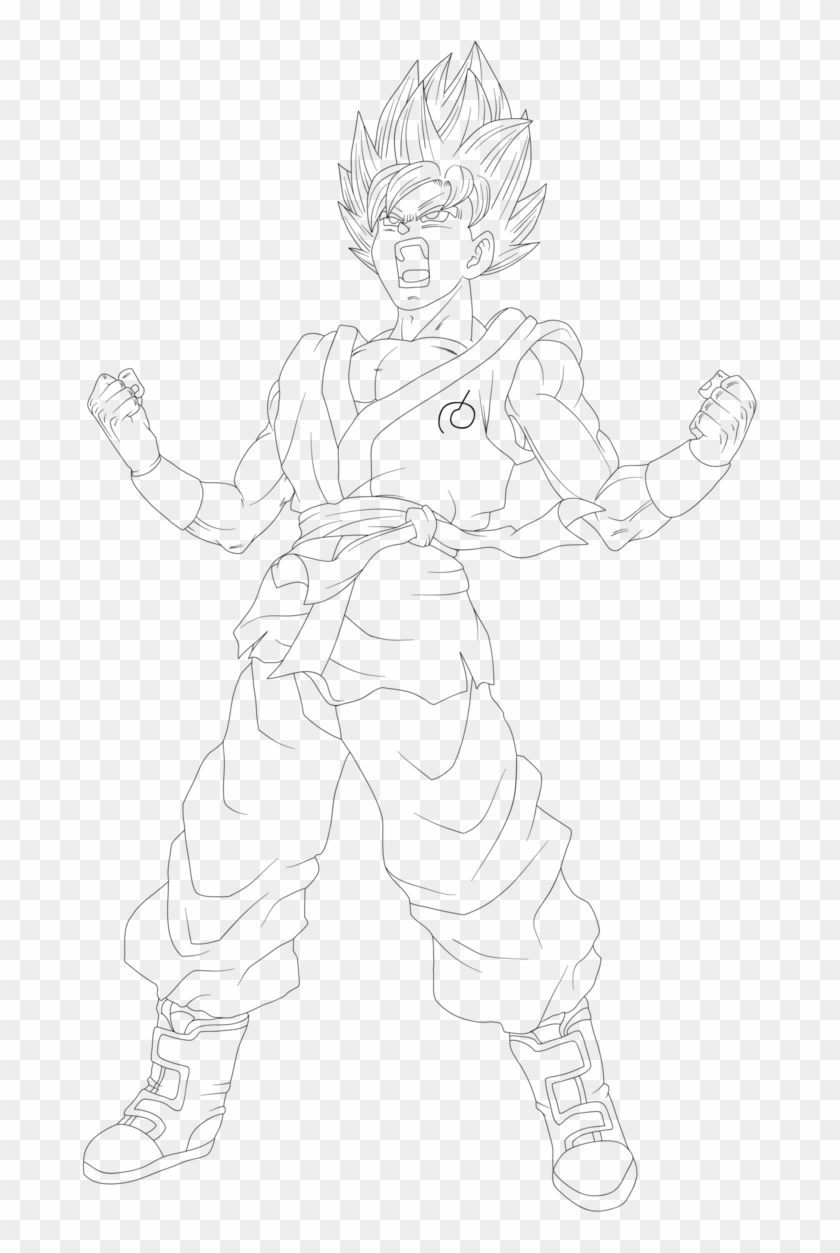 Ssgss Goku Coloring Pages 2 By Jon - Line Art Clipart