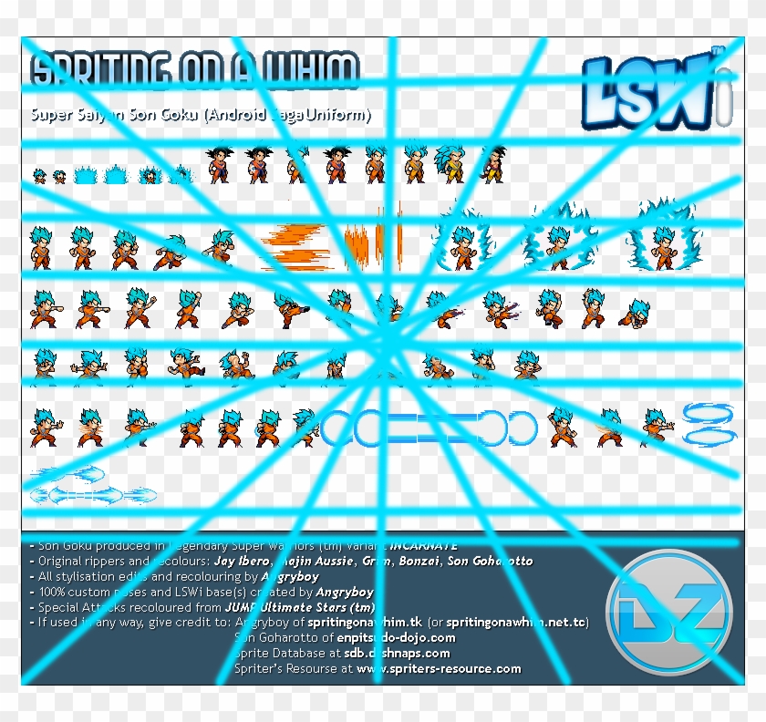 Ssgss Goku Sprite Sheet Clipart