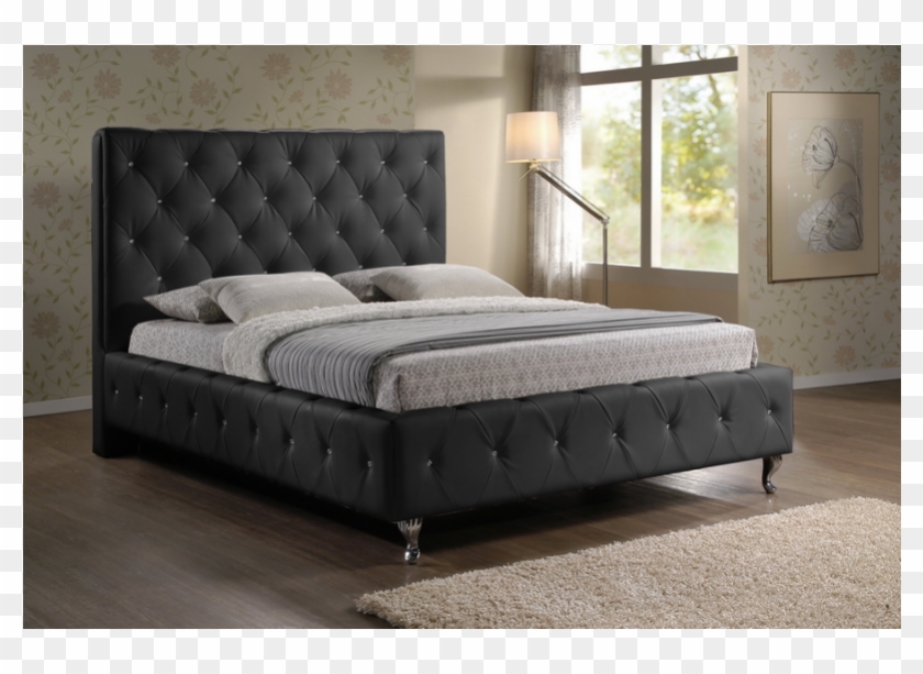 Beautiful Design Ideas Black Queen Upholstered Headboard - Baxton Studio Stella Crystal Tufted Modern Bed Clipart #5825174