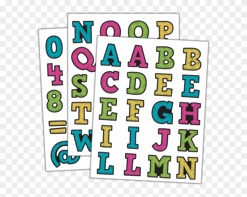 Chalkboard Brights Alphabet Stickers Clipart #5825829