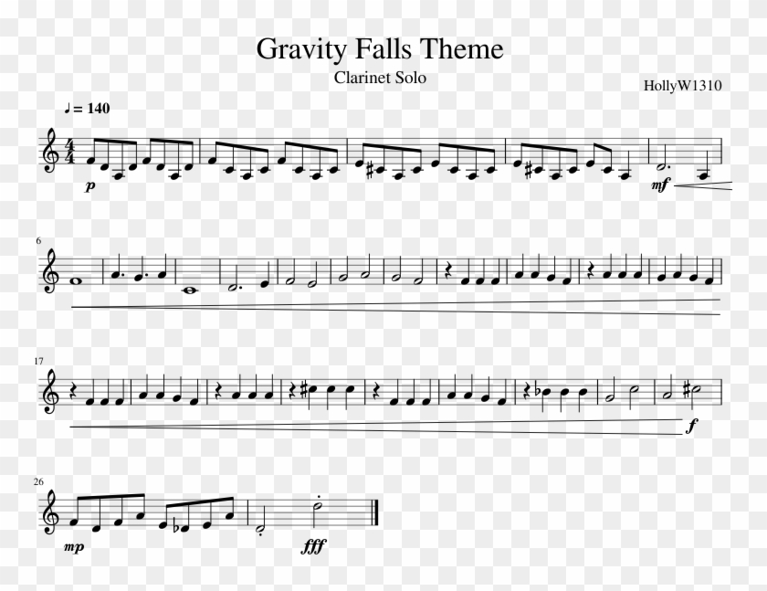 Gravity Falls Theme Sheet Music Composed By Hollyw1310 Gravity