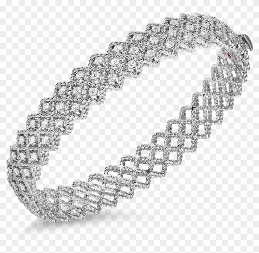 Roman Barocco Three Row Diamond Bangle - Roberto Coin Clipart #5827834