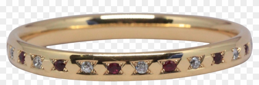 No Heat Burma Ruby Old Cut Diamond Bangle - Engagement Ring Clipart
