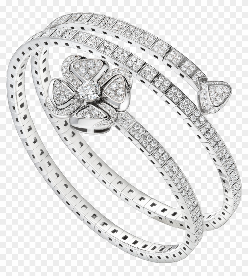 Fiorever 18 Kt White Gold Bracelet Set With A Central Clipart #5828467