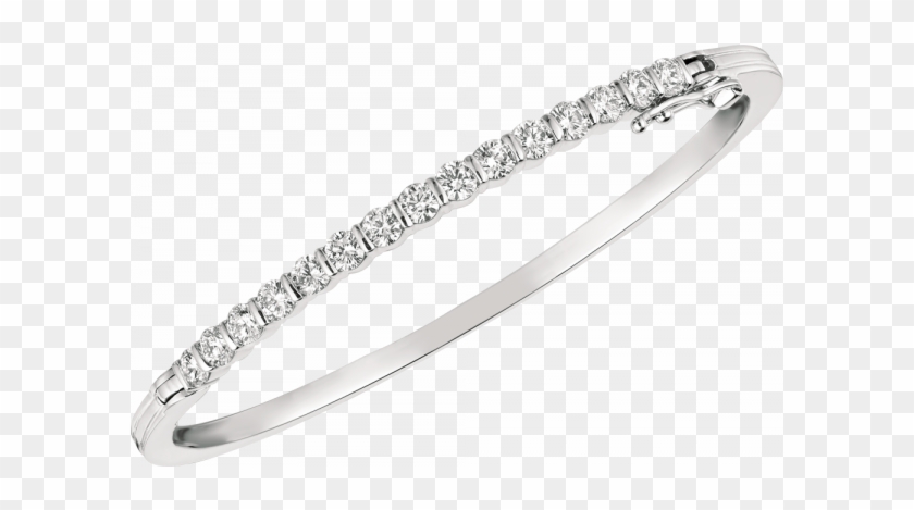 18kt White Gold Gemlok Diamond Bangle - Bangle Clipart #5828833