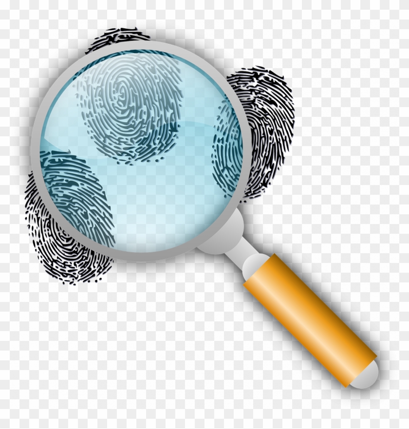 #policeverification & #courtrecordscheck Joining Hands - Fingerprint And Magnifying Glass Clipart - Png Download #5829200