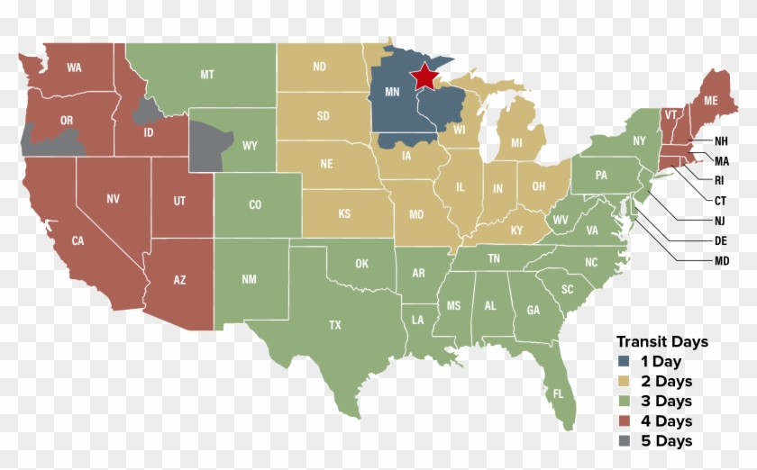 Free Shipping Delivery Map - Us Would Look Like Without California Clipart