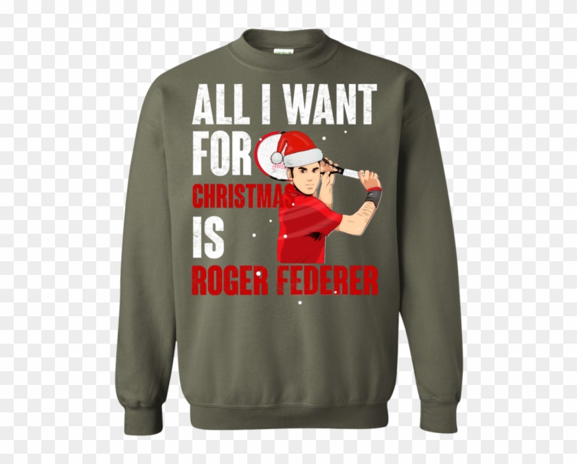 Roger Federer Ugly Christmas Sweaters All I Want For - Loki Ugly Christmas Sweater Clipart #5831387