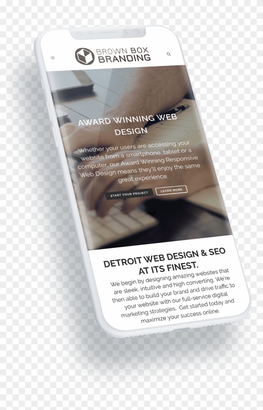 Detroit Web Design Mockup On Iphone - Iphone Clipart
