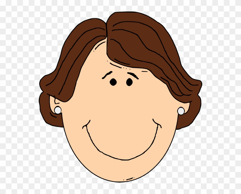 How To Set Use Another Smiling Brown Hair Lady Svg - Clipart Mother Face - Png Download