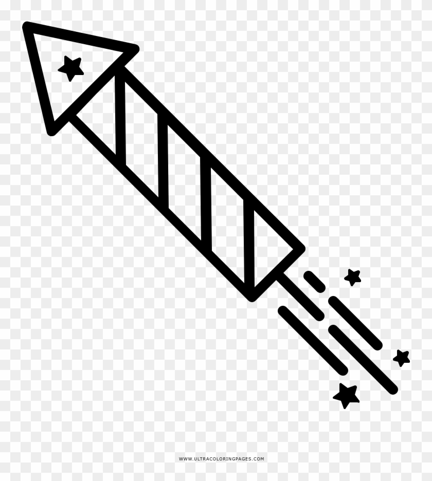 Fire Cracker Coloring Page - Drawing Clipart