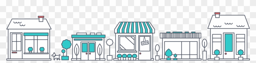 Shop Clipart Row Shop - Row Of Shops Clipart - Png Download #5834389