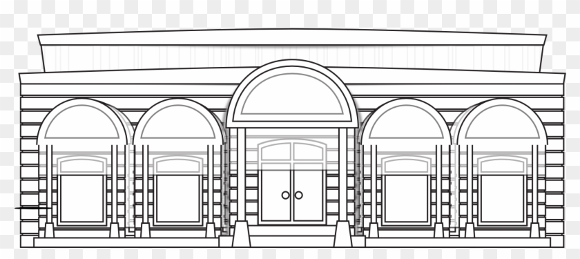Abstract Store House Fronts Shop Black White Art 1969px - Arch Clipart #5834674