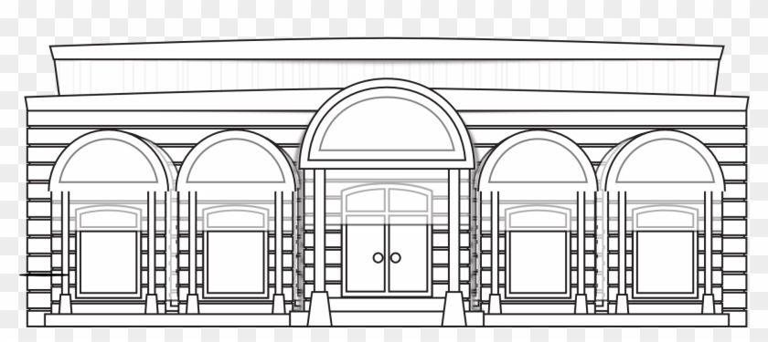 Abstract Store House Fronts Shop Black White Art 1969px - Arch Clipart